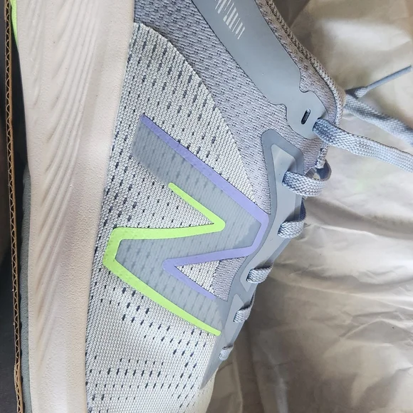 New Balance Women's Sky Blue and Lime Sneakers - Picture 3 of 6